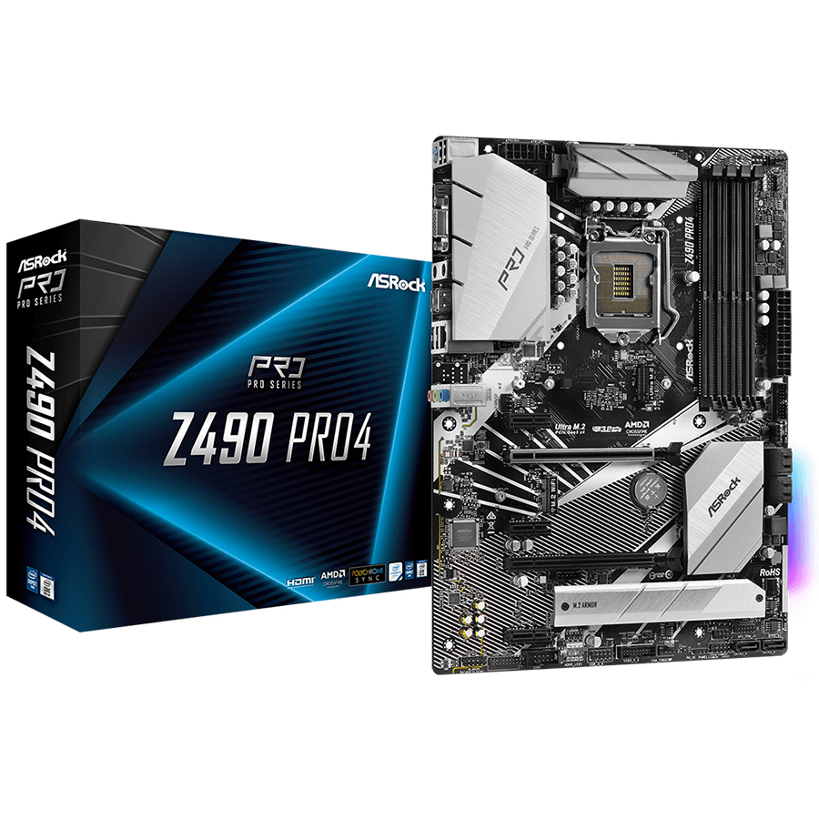 Bo Mạch Chủ Mainboard ASRock Z490 Pro4 - Hàng Chính Hãng