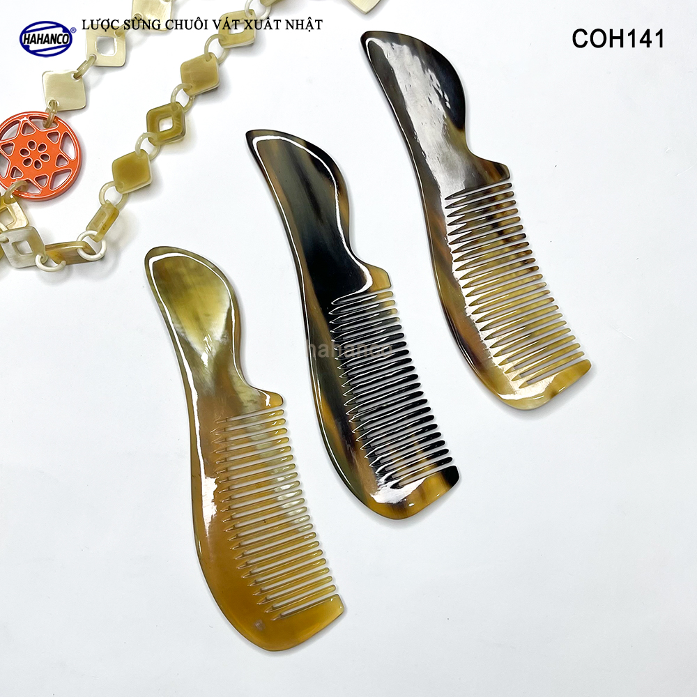Lược sừng xuất Nhật COH141 - Lược chuôi vát nhỏ có thể bỏ túi - Chăm sóc tóc