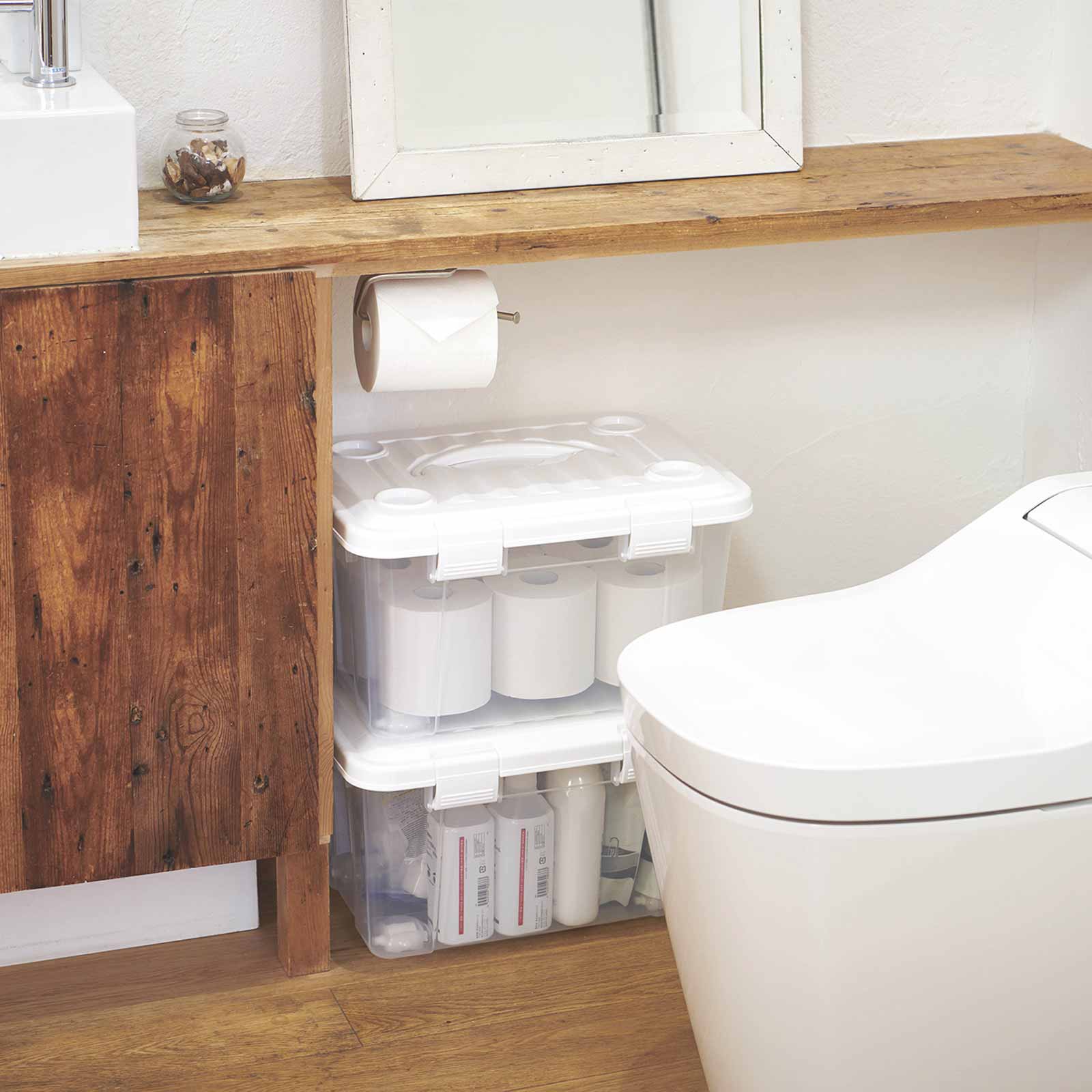 TENMA Hộp Nhựa Lưu Trữ Profix Case JAPAN QUALITY, Dung Tích 35L - 55L, Nắp có tay cầm, Có Khóa Gài