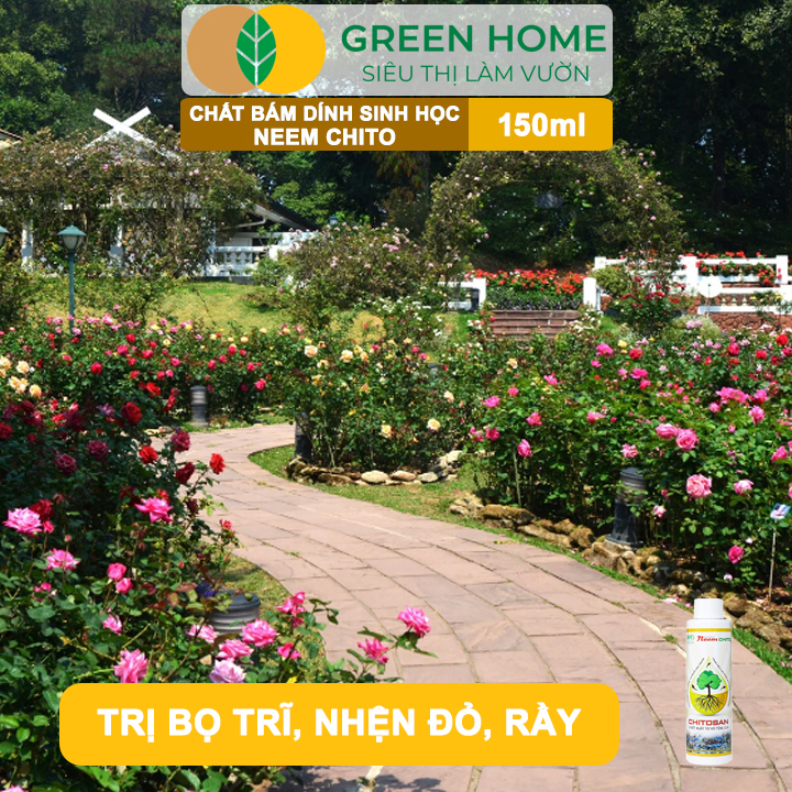 Chất Bám Dính Sinh Học Neem Chito GreenHome, 150ml,Kháng Khuẩn Hạn Chế Bệnh Cháy Lá, Trị Bọ Trĩ, Rầy