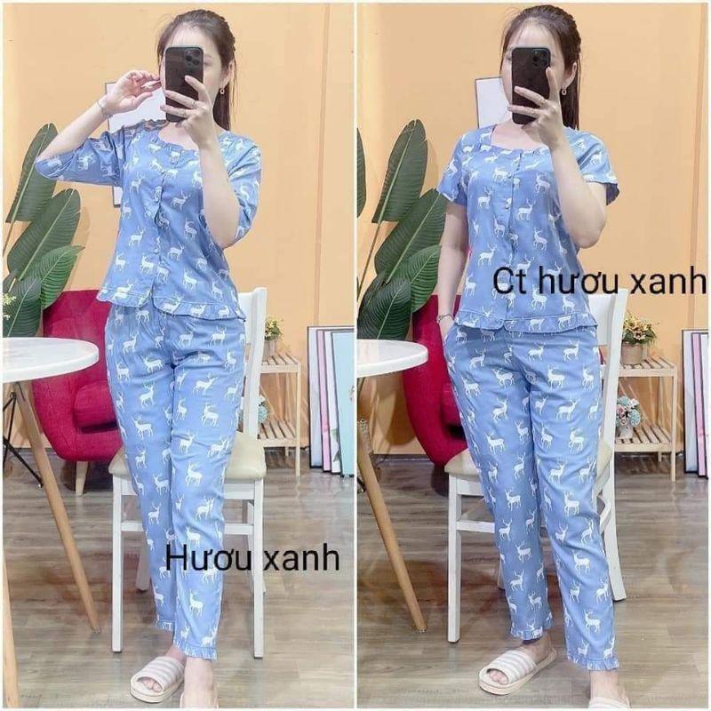 Set đồ bộ cao cấp sau sinh cổ pizama siêu đẹp