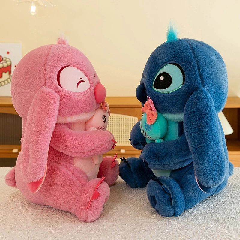Gấu Bông Stitch Xanh Ôm Vịt, Thú Nhồi Bông Stitch Nhồi Bông Mềm Mịn Gấu Bông Nadu 35cm - Hàng Chính Hãng MINIIN