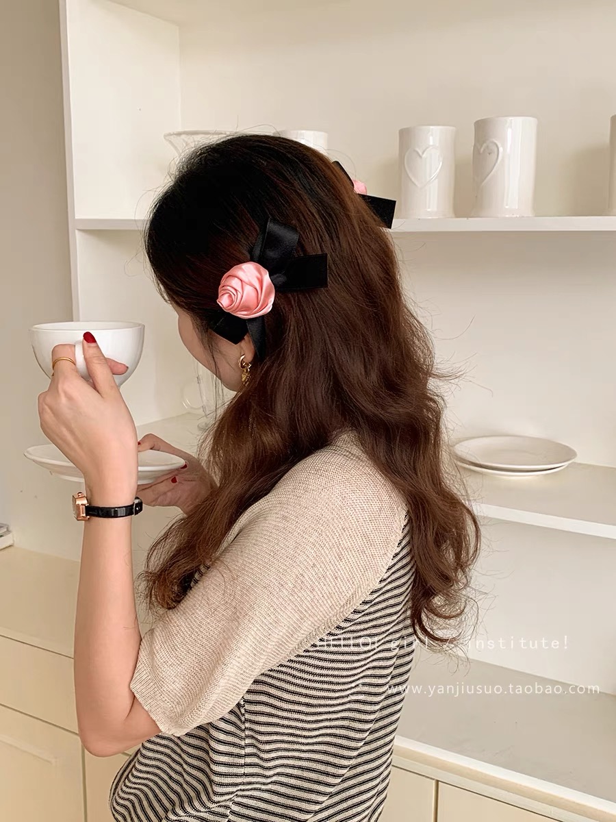 Kẹp tóc nơ hoa hồng nhiều mẫu