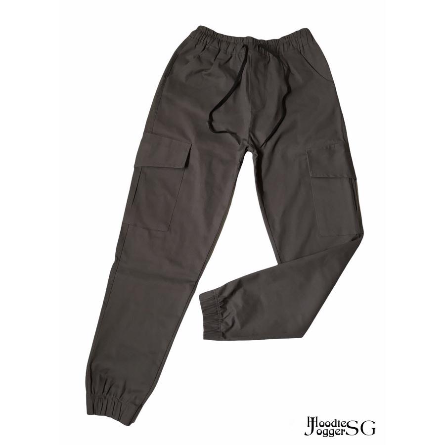 Quần jogger túi hộp nam nữ, chất kaki dày dặn, co giãn.