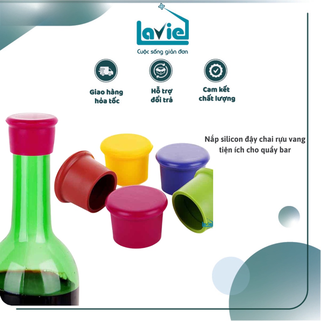 Nắp đậy chai rượu vang bằng silicone chuyên dụng tiện lợi cho quầy bar