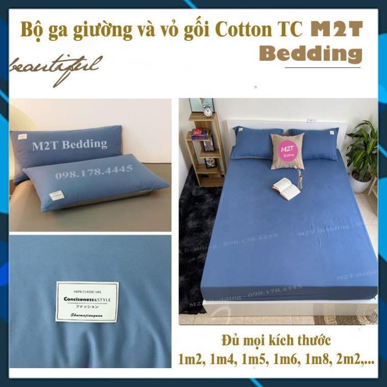 - Bộ grap giường và vỏ gối Cotton Tici Bedding, ga gối Cotton thun lạnh Hàn Quốc đủ size drap nệm