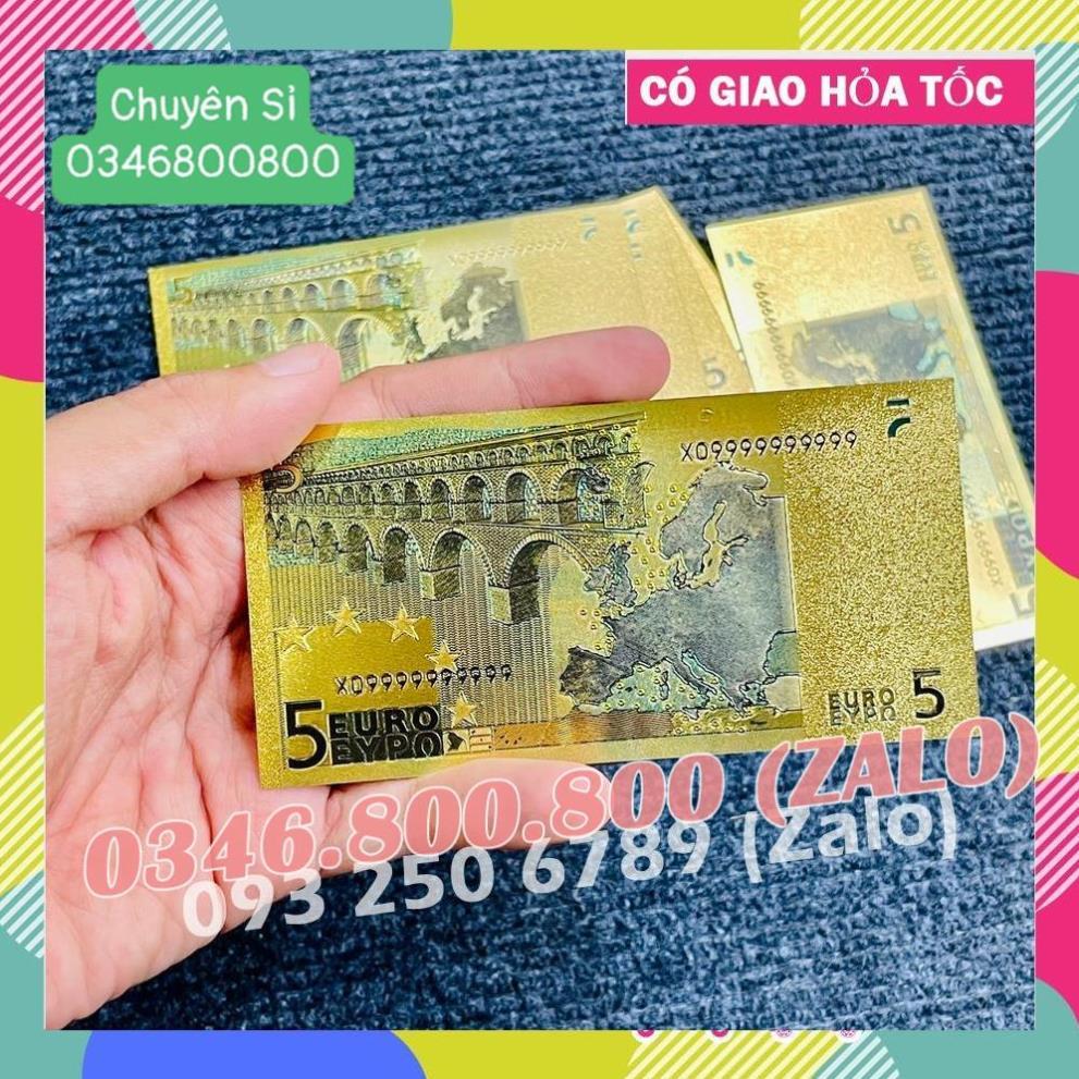 Tờ Tiền Kỉ Niệm 5 EURO Plastic Mạ Vàng Lì Xì Tết May Mắn