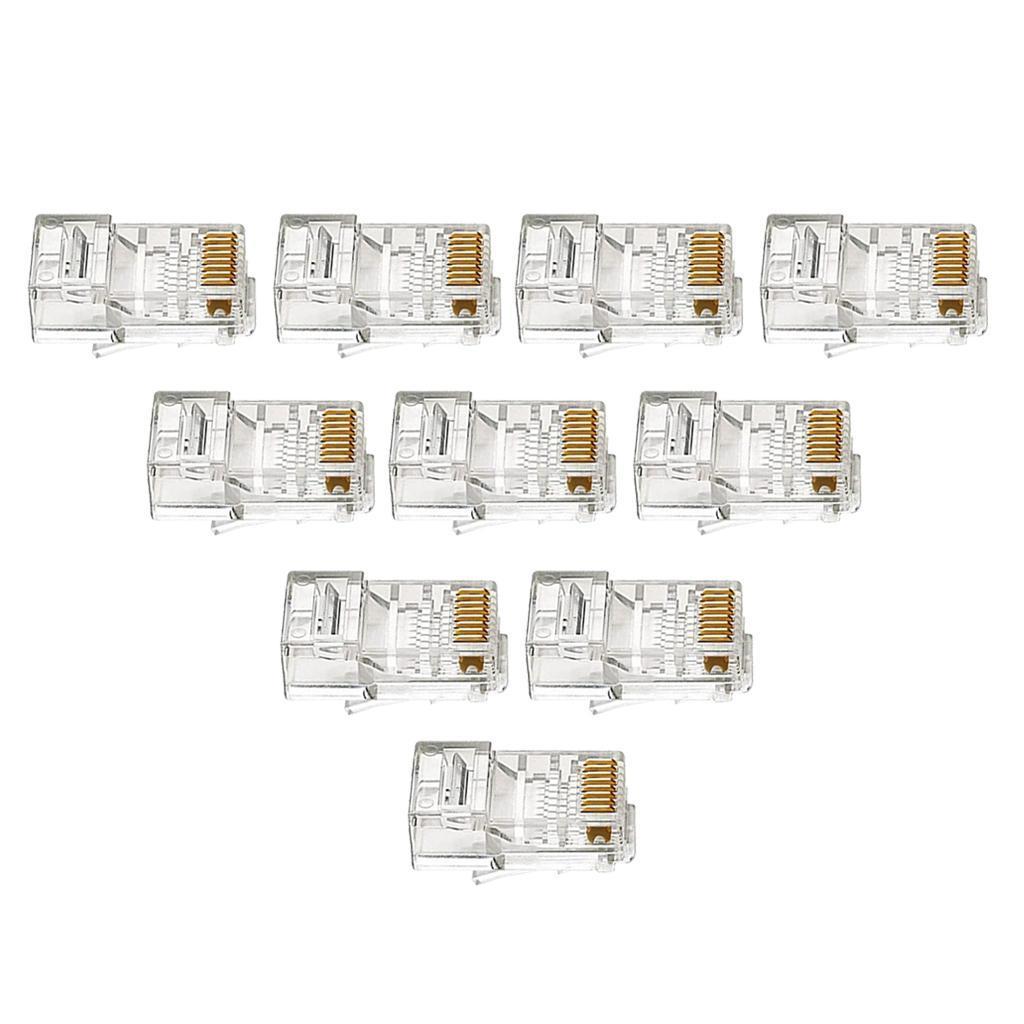 10 Pieces  RJ-45 UTP Connectors, RJ-45 Modular  with Flexible Latch