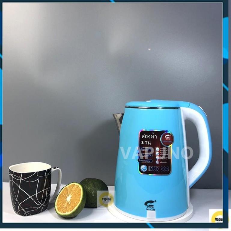 Ấm Siêu Tốc Đun Nước Thái Lan Jiplai 2 Lớp Bình 2.5 Lít Chống Nóng Chống Giật Bảo Hành 12 Tháng Tự Động Ngắt Khi Sôi