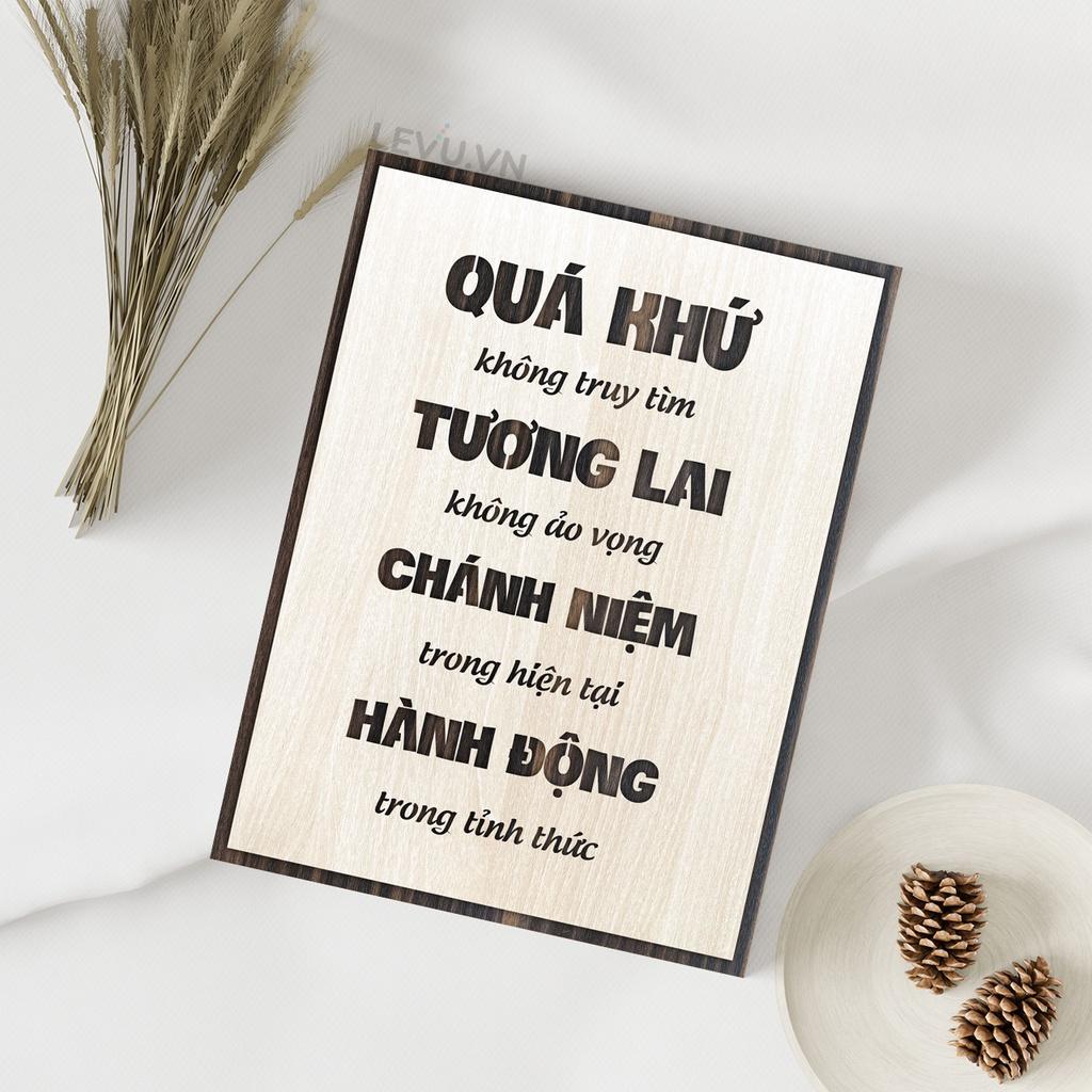 Tranh văn phòng Gỗ trang trí khắc slogan tạo động lực LEVU LV029