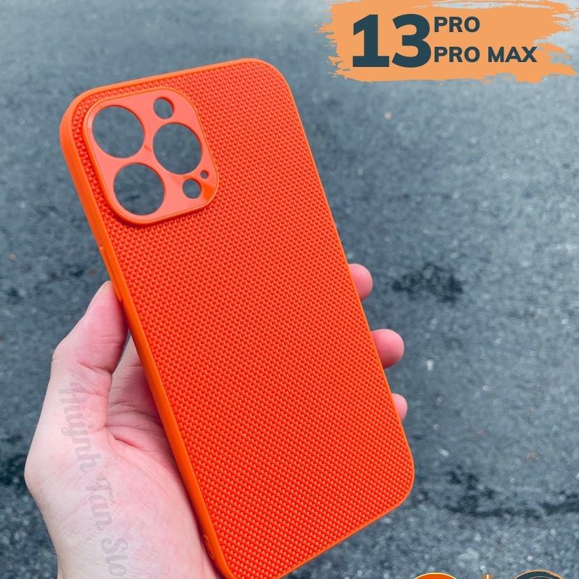 Ốp lưng ip 13 pro max ip 13 pro 13 vân VẢI NYLON nhiều màu chống bám vân tay bảo vệ camera phụ kiện huỳnh tân store