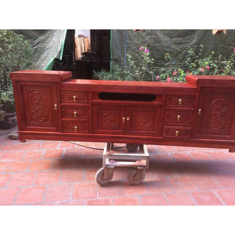 kệ tivi mõ nõm gỗ gõ đỏ 2m4