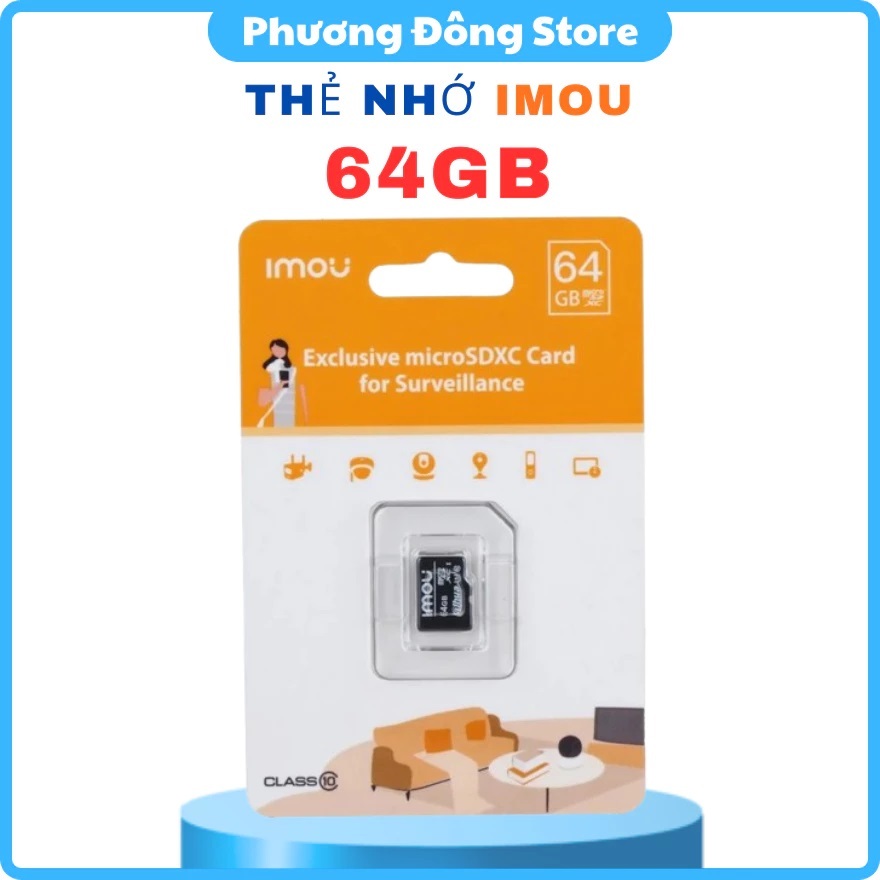 THẺ NHỚ 64GB CAMERA EZVIZ CAMERA IMOU, HIKVISION, DAHUA, KABE, RABITCAM - Class 10 Tốc Độ Cao, BẢO HÀNH 5 NĂM