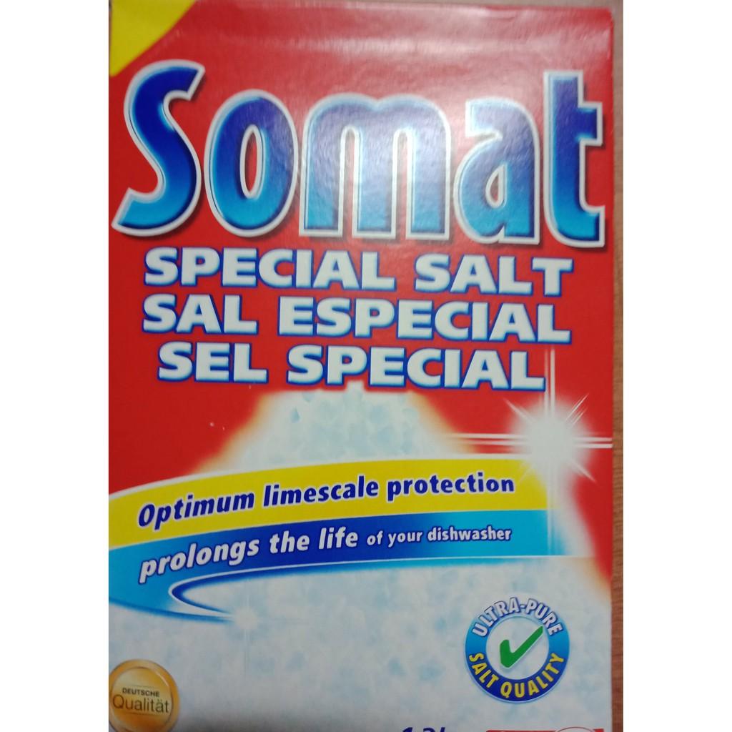 Combo bột rửa bát somat 1,2 kg nuớc làm bóng Somat 500ml và hộp muối somat 1.2 kg