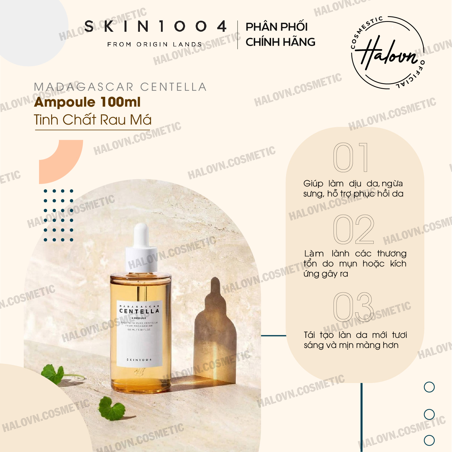 Tinh Chất Rau Má Hỗ Trợ Phục Hồi Da Mụn Skin1004 Madagascar Centella Ampoule 100ml