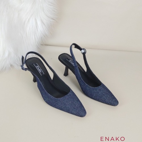 Giầy cao gót nữ Enako Tp13677 - slingback mũi vuông nhỏ gót mảnh cao 7cm