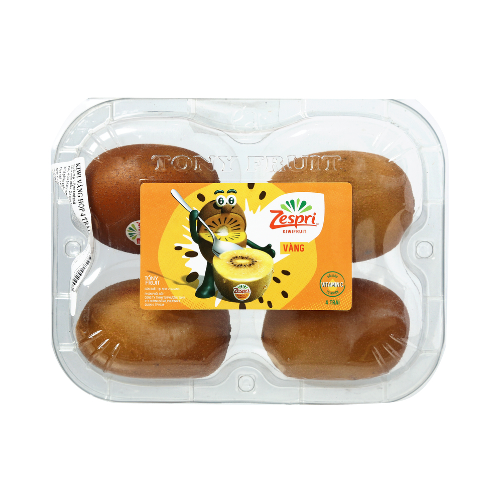 Hộp 4 Trái Kiwi Vàng New Zealand Tony Fruit 500G