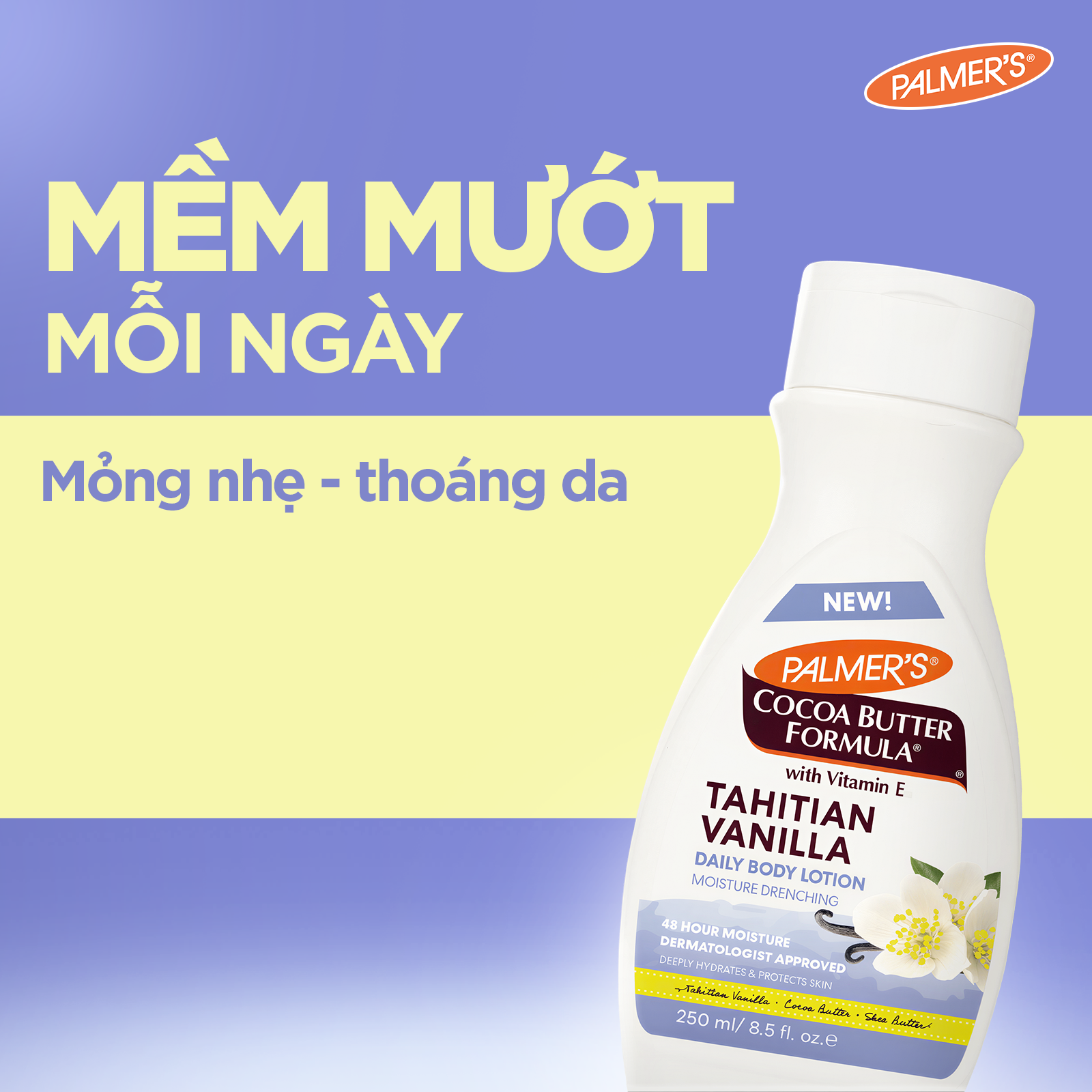 [Mới] Combo 2 Sữa Dưỡng Thể Toàn Thân Palmer's Tahitian Vanilla Lotion 250ml/ 400ml