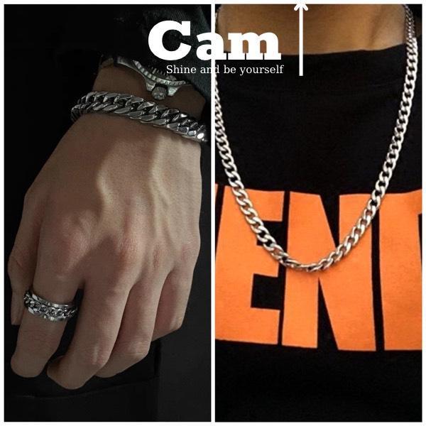 Vòng Tay Lắc Tay Dạng Dây Chuỗi Thiết Kế Đơn Giản Cho Nam Và Nữ Mắt Xích Titan Cuban - TIN Chain Xích Cam Accessories
