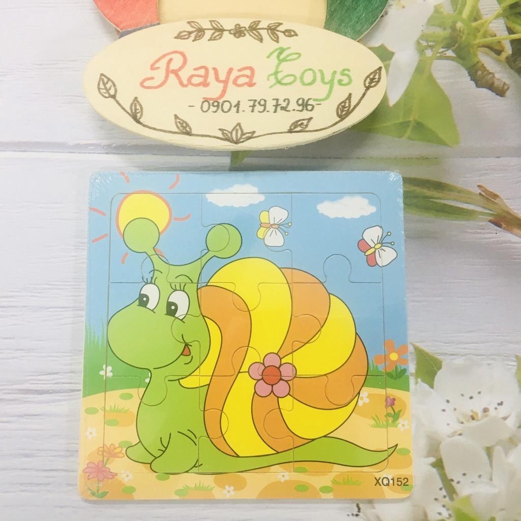 Tranh Ghép Hình Cho Bé Đồ Chơi Xếp Hình Bằng Gỗ 2D 9 Mảnh 15 x 15 cm Nhiều Mẫu Mới Phát Triển Tư Duy Cho Trẻ Em