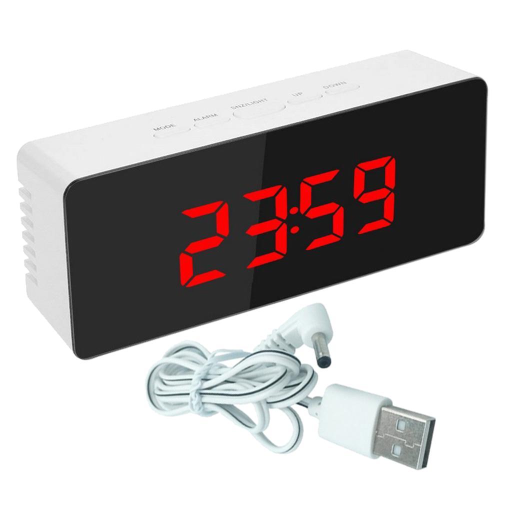 Surface Alarm Clock Led Display Desktop Clocks for Adults Bedroom Red