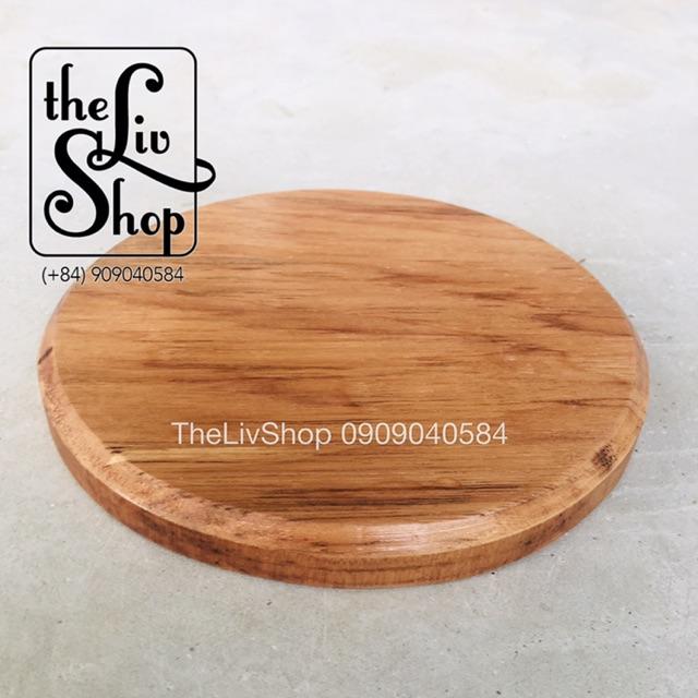 Đĩa gỗ tròn có ngăn đựng sauce gỗ Beech
