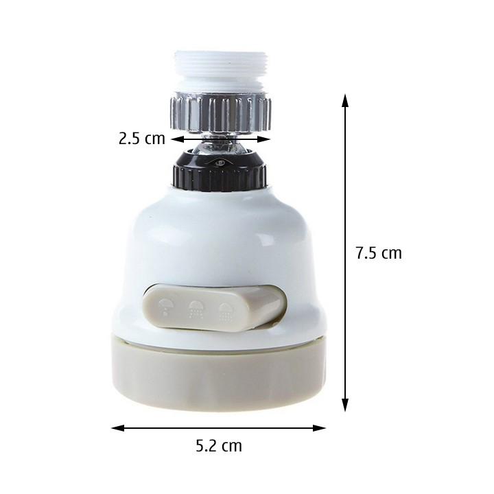 Đầu tăng áp 3 chế độ cho vòi rửa bát xoay 360 độ - Đầu vòi nối tăng áp cho vòi nước