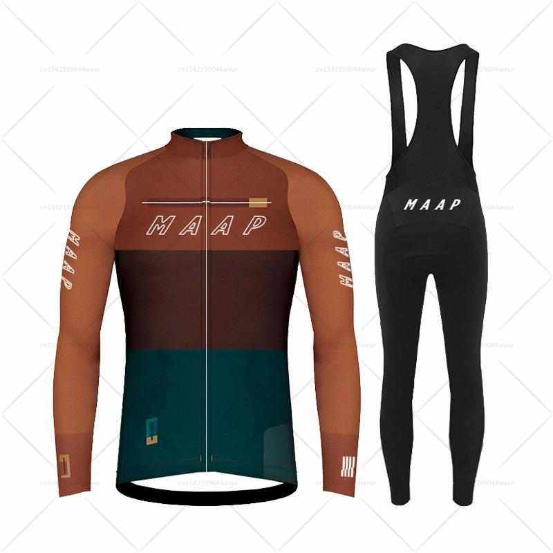 2023 MAAP Mùa Xuân Đi Xe Phù Hợp Với Mùa Thu Đi Xe Đạp Jersey Bộ Nam Dài Tay Đi Xe Đạp Quần Áo MTB Xe Đạp Áo Sơ Mi Đồng Nhất Xe Đạp Maillot Color: 8 Size: XS
