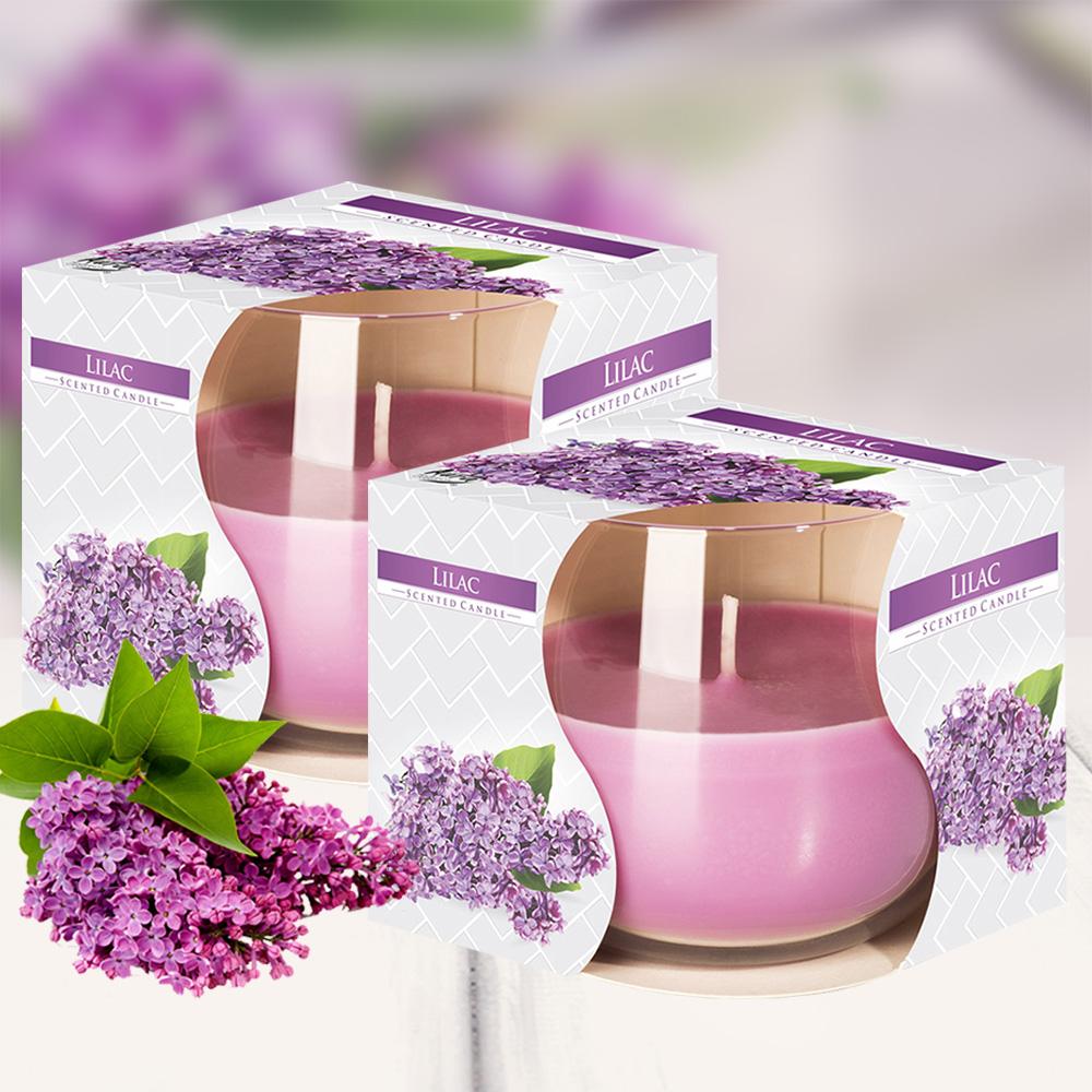 Combo 2 ly nến thơm tinh dầu Bispol Lilac 100g - hoa tử đinh hương, nến trang trí, thơm phòng, thư giãn, khử mùi
