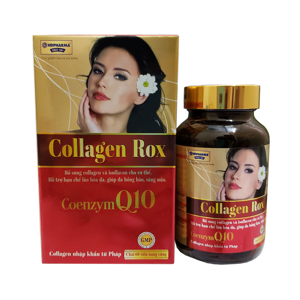 Viên Collagen Rox bổ sung collagen và isoflavon làm sáng da căng mịn da điều hoà nội tiết tố - Chai 60 viên