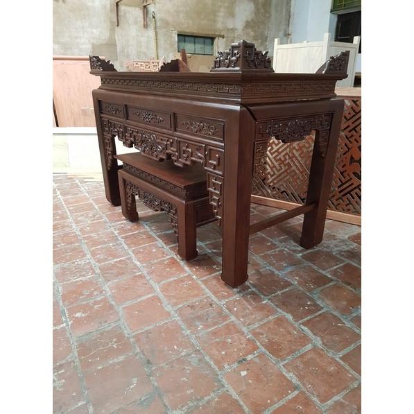 Bàn thờ gỗ sồi 107cm mẫu hiện đại