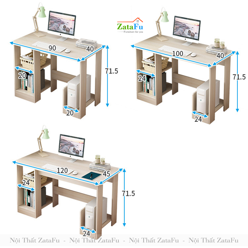 Bàn Máy Tính Gỗ Kèm Kệ Sách Giá Rẻ BLV-26