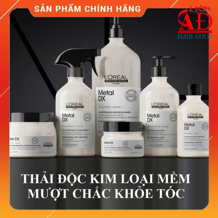 BỘ DẦU GỘI XẢ HẤP DƯỠNG THẢI ĐỘC KIM LOẠI TÓC LOREAL PRO METAL DX
