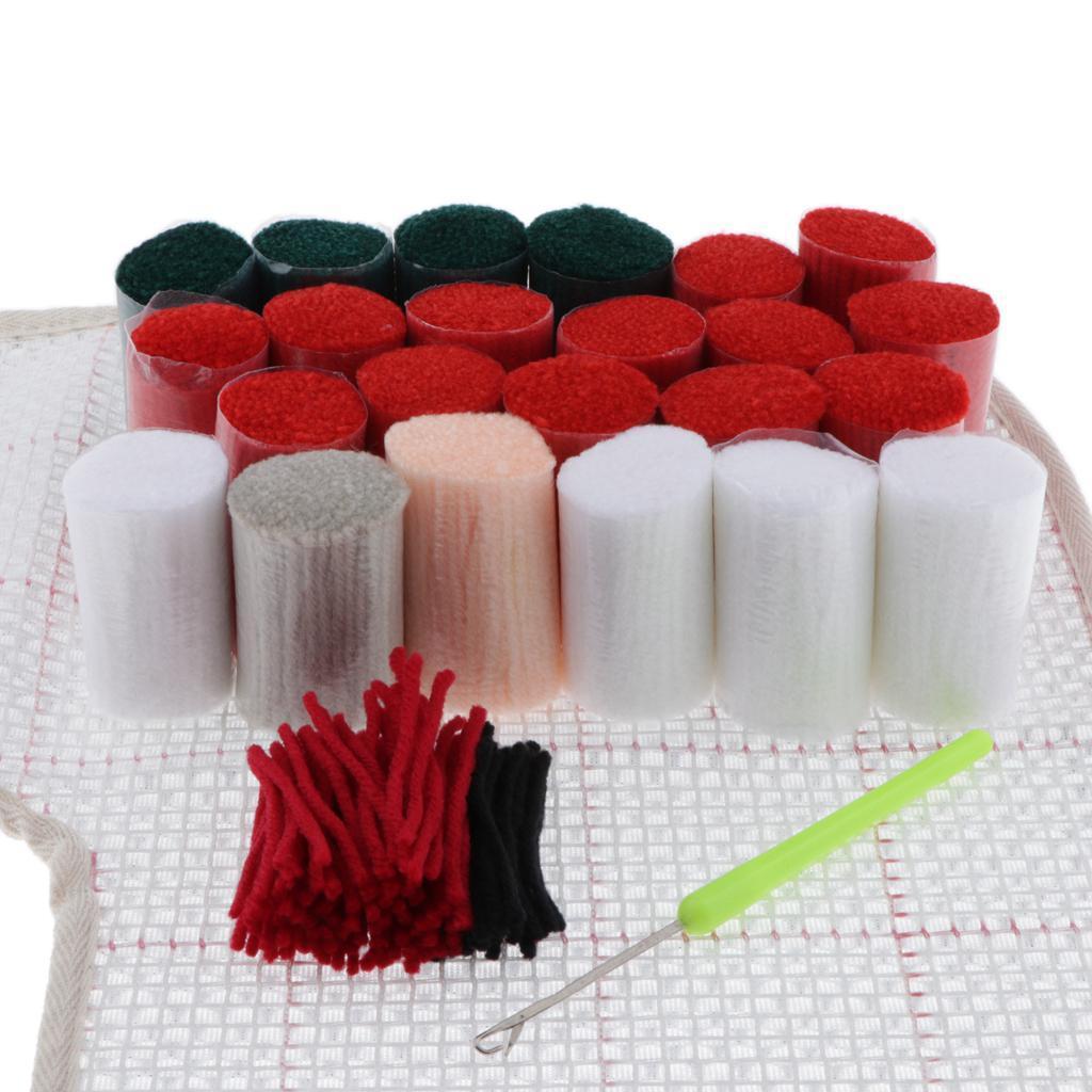 Santa Claus Socking Latch Hook Kit Embroidery Package DIY Carpet Cushion Rug