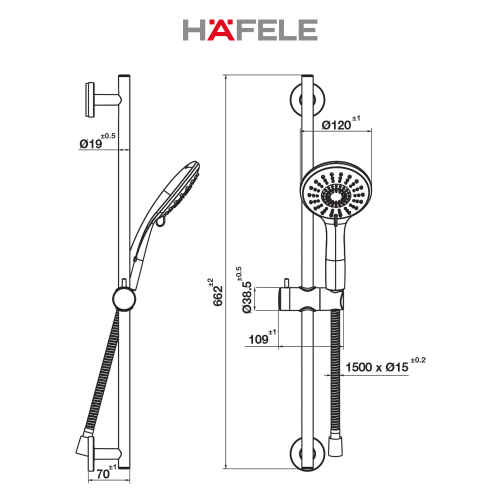 Hình ảnh Sen tay Hafele Airsense 120R kết hợp thanh trượt - 495.60.686 (Hàng chính hãng)