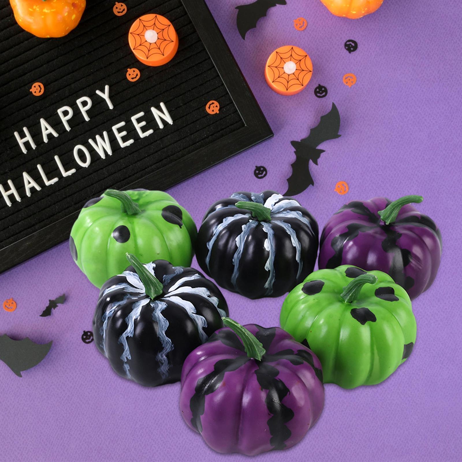 6x Mini Simulation Pumpkins Model Foam Pumpkin Model for Home Table Kitchen