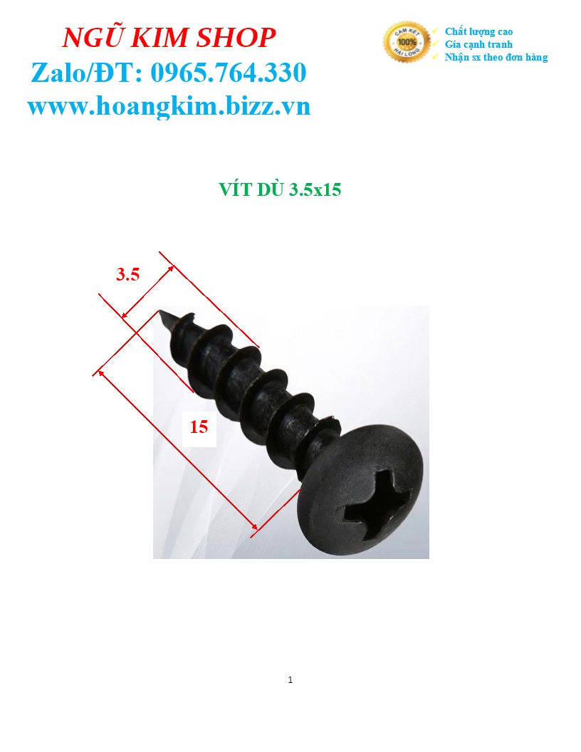 VÍT BẮT LOA 3,5 x 15