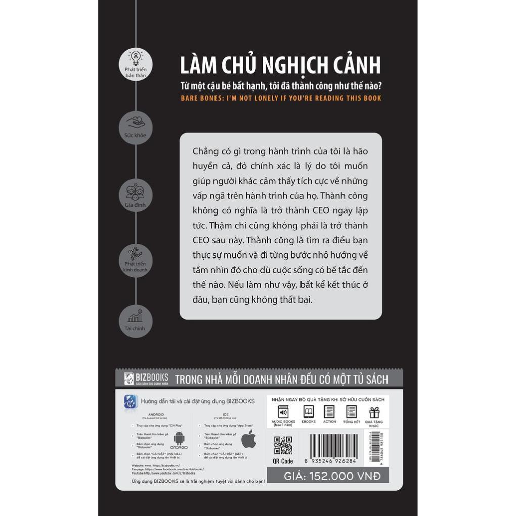 Sách - Làm chủ nghịch cảnh - Từ một cậu bé bất hạnh, tôi đã thành công như thế nào?  - BIZbooks ( tặng kèm bookmark thiết kế)