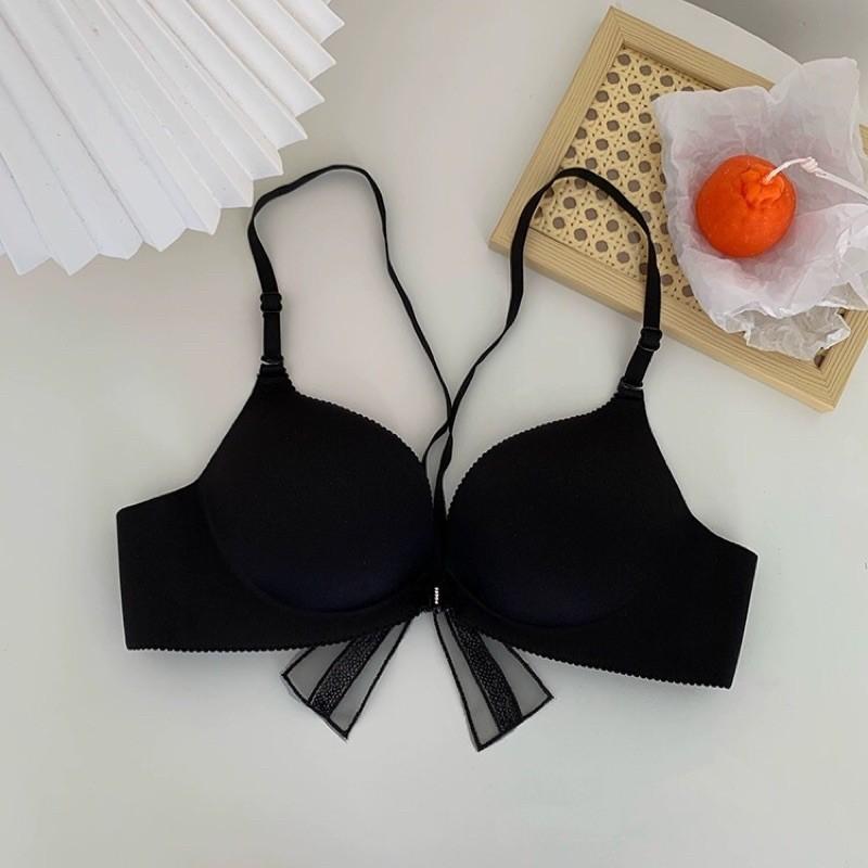 Set đồ lót nữ ️️ Bộ đồ lót su non cài trước không gọng - Áo chip nâng đẩy nơ lưng điệu đà