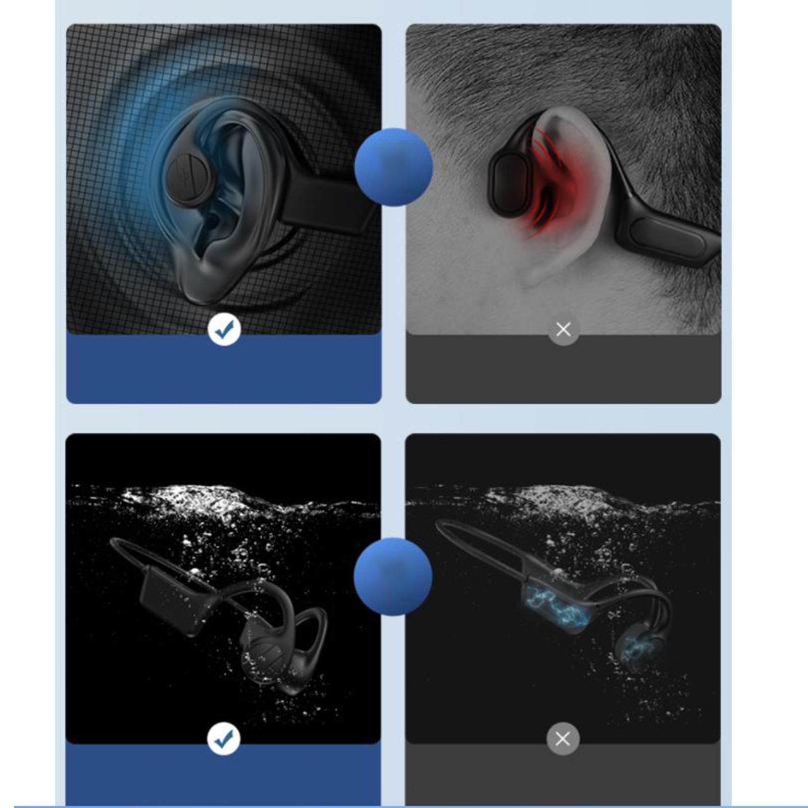 Bluetooth Headphone, Bone Conduction Stereo Noise Reduction Open Ear Headset for Driving