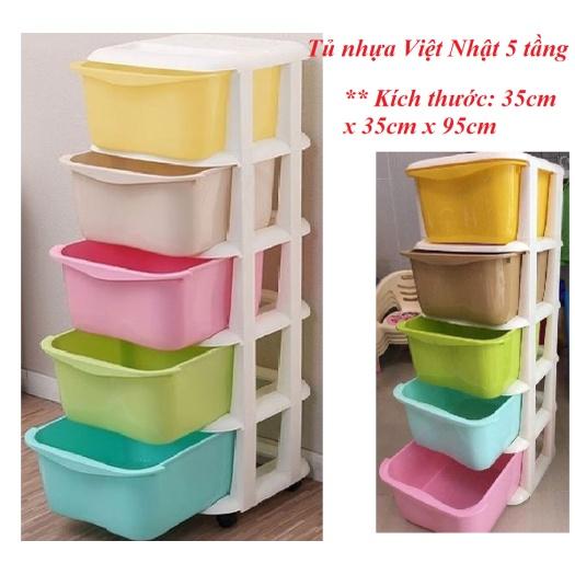 Tủ nhựa đa sắc 5 tầng màu Việt Nhật