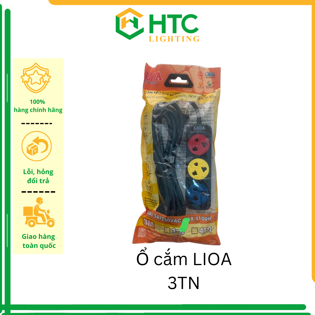 [CHÍNH HÃNG] Ổ Cắm LiOA 3TN3.2.5 (3m) - 3TN5.2.5 (5m) 3 Lỗ 3 Ổ Cắm Kéo Dài Không Công Tắc