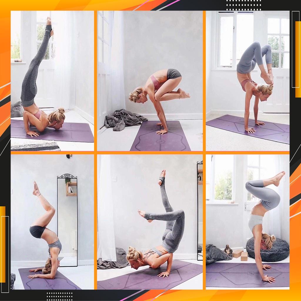 Thảm Tập Yoga Định Tuyến TPE cao cấp tặng kèm túi đựng - Thảm yoga chống trượt