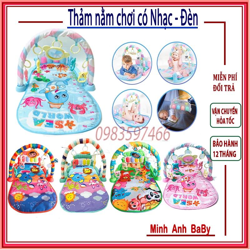 THẢM NẰM CHƠI PHÁT NHẠC PIANO CÓ ĐỒ CHƠI HÌNH KHỈ