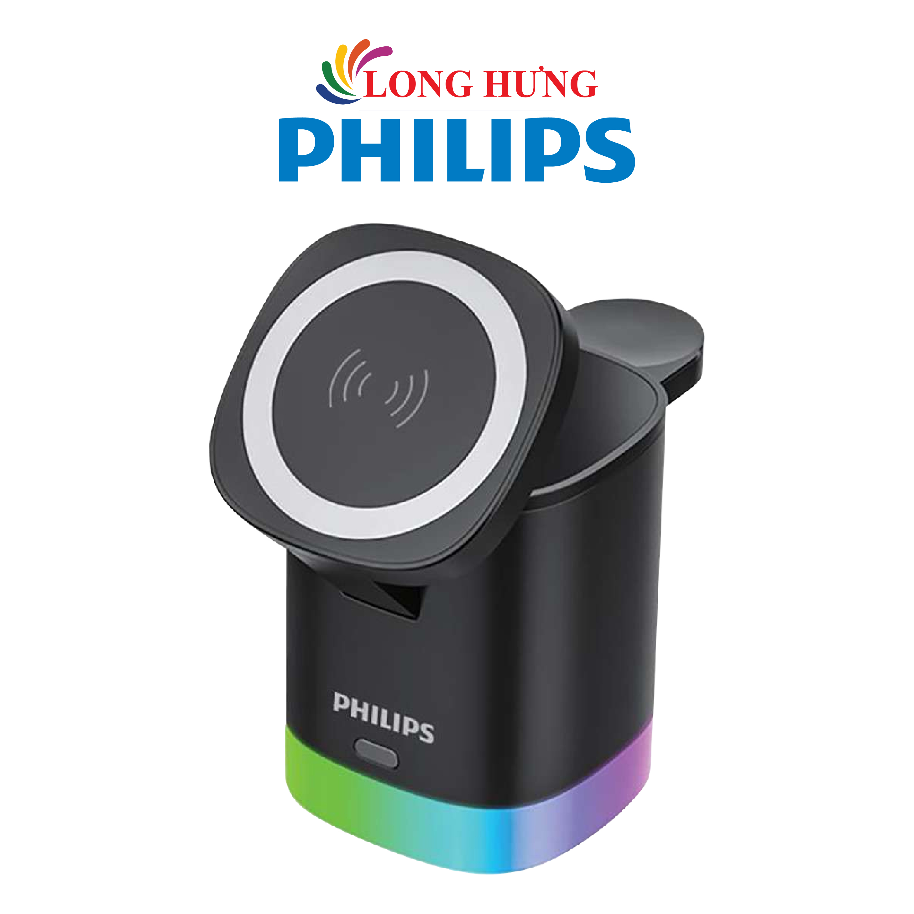 Đế sạc không dây Magnectic Wireless Philips 3 in 1 USB-C DLP8430CB/74 - Hàng chính hãng