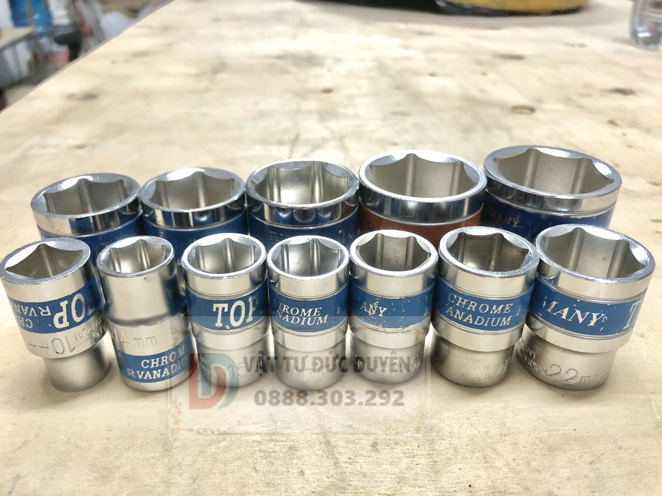 Đầu khẩu 1/2 vặn ốc, bulong, tuýp lục giác thép CR-V 8 9 10 12 13 14 15 16 17 18 22 23 24 27 30 32mm