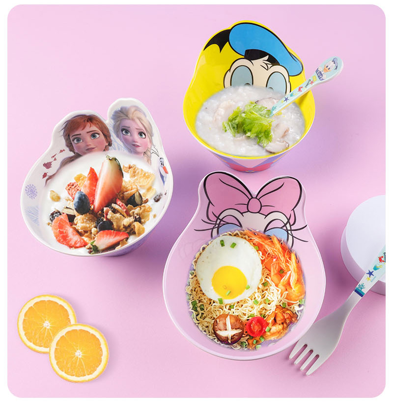 Chén tô ăn dặm Disney cho bé nhựa melamine cao cấp Frozen Elsa Anna nổi 3D mới 2022