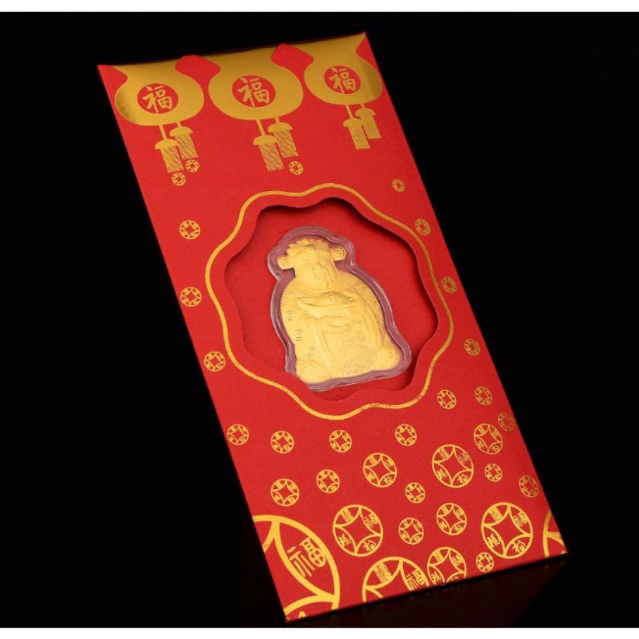 Bao lì xì thần tài vàng 24k Đài Loan dành tặng khách hàng cực sang