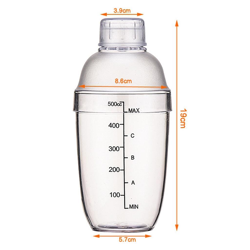 2 Pieces Cocktail Shaker - Clear Matte Bottle Bar Pub Drink Party Supplies