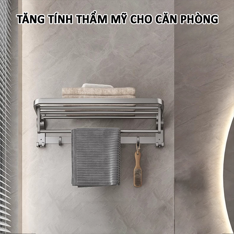 Giá treo khăn nhà tắm Inox 304 không cần đục lỗ- K1660